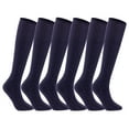 thumbnail image 1 of Lian LifeStyle Big Girl's 6 Pair's Exceptional High Crew Wool Socks Non Slip, Cozy and Cool HR1412 Size 6-9 (Purple), 1 of 4