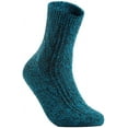 thumbnail image 1 of Lian LifeStyle Big Girl's Women's 1 Pair Pack Fashion Soft Wool Crew Socks One Size HR1613(Blue), 1 of 3