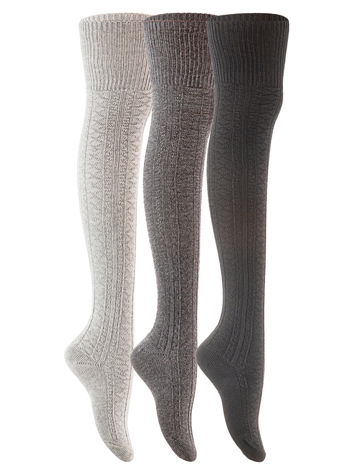 Lian LifeStyle Big Girl's Women's 3 Pairs Fashion Thigh High Cotton ...