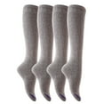thumbnail image 1 of Lian LifeStyle Big Girl's Women's 4 Pairs Cute High Knee Cotton Socks, Cozy Fluffy Fancy with a Wide Color and Size Range Size 6-9 L158212(Gray), 1 of 2