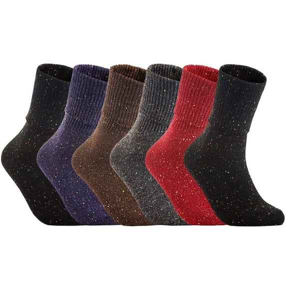 Lian LifeStyle Big Girl's Women's 6 Pairs Exceptional, Non-Slip, Cozy and Cool Knee High Wool Socks HR1412 Size 6-9 6 Colors
