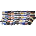 thumbnail image 1 of Lian LifeStyle Boy's 10 Pairs Pack Wool Blend Crew Socks Stripped Size 12-15CM, 1 of 4