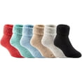 thumbnail image 1 of Lian LifeStyle Boy's 3 Pairs Extra Thick Wool Boot Socks Crew Plain Assorted Color LK01 2Y-5Y, 1 of 1
