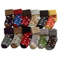 thumbnail image 1 of Lian LifeStyle Boy's 4 Pairs Dotted Socks Boy 1Y-3Y Random Color, 1 of 4