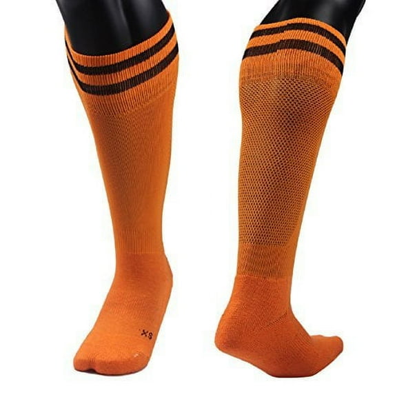 Lian LifeStyle Boys' 1 Pair Knee Length Sports Socks for Baseball/Soccer/Lacrosse XL003 XS(Orange)