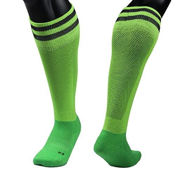 Lian LifeStyle Boys' 1 Pair Knee Length Sports Socks for Baseball/Soccer/Lacrosse XL003 XSSGreen