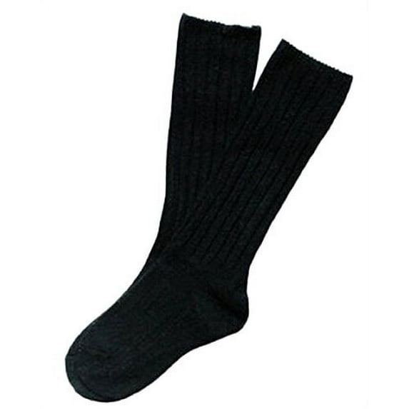 Lian LifeStyle Children 2 Pairs Knee High Socks Size 4-6Y (Black)