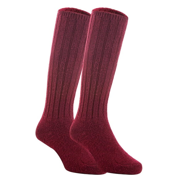 Lian LifeStyle Children 2 Pairs Knee High Wool Socks Size 0-2Y(Wine)