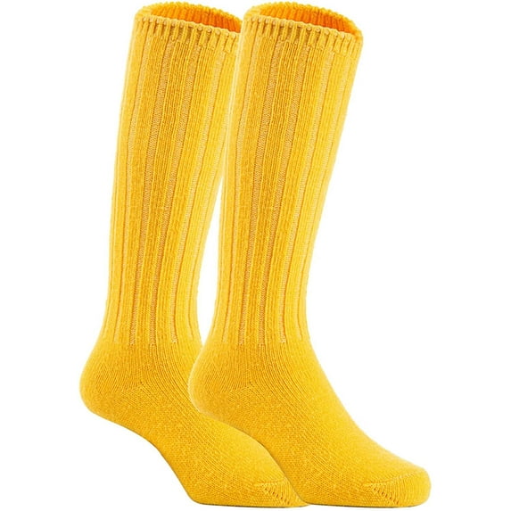 Lian LifeStyle Children 2 Pairs Knee High Wool Socks Size 0-2Y(Yellow)