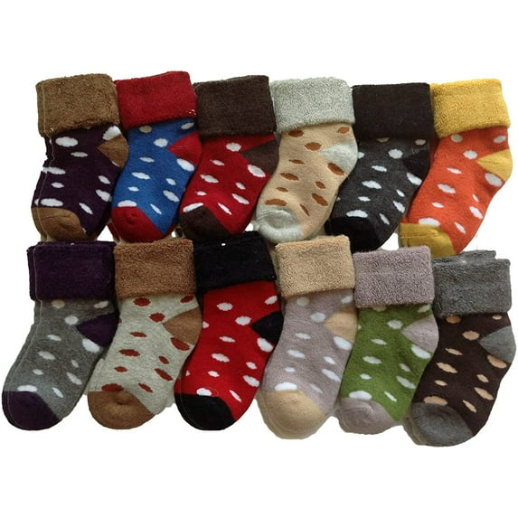 Lian LifeStyle Children 3 Pairs Cool & Fun Viscose Kids Socks. Soft, Warm & Breathable w/ Anti Slip Great for All Sports Girl 0Y-1Y Random Color