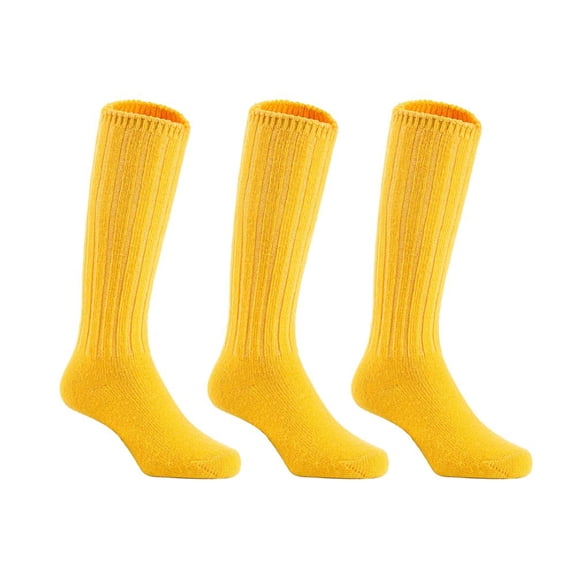 Lian LifeStyle Children 3 Pairs Knee High Socks Size 0-2Y (Yellow)