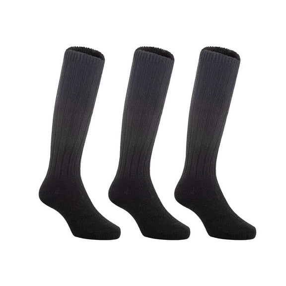 Lian LifeStyle Children 3 Pairs Knee High Socks Size 4-6Y (Black)