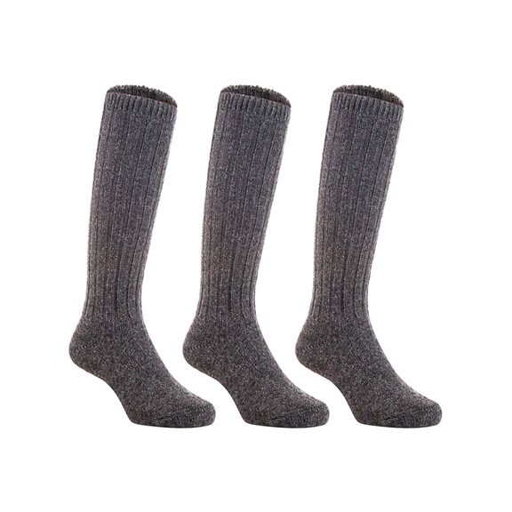 Lian LifeStyle Children 3 Pairs Knee High Socks Size 4-6Y (Dark Gray)