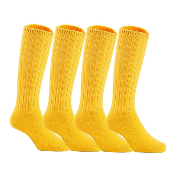 Lian LifeStyle Children 4 Pairs Knee High Socks Size 2-4Y (Yellow)