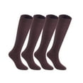 thumbnail image 1 of Lian LifeStyle Fascinating Children's 4 Pairs Knee High Wool Blend Boot Socks Resistant, Comfortable and Health Focused Size L(4-6Y)- (Brown), 1 of 4