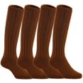 thumbnail image 1 of Lian LifeStyle Children 4 Pairs Knee High Wool Socks Size 2-4Y(Dark Brown), 1 of 2