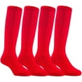thumbnail image 1 of Lian LifeStyle Children 4 Pairs Knee High Wool Socks Size 2-4Y(Red), 1 of 2
