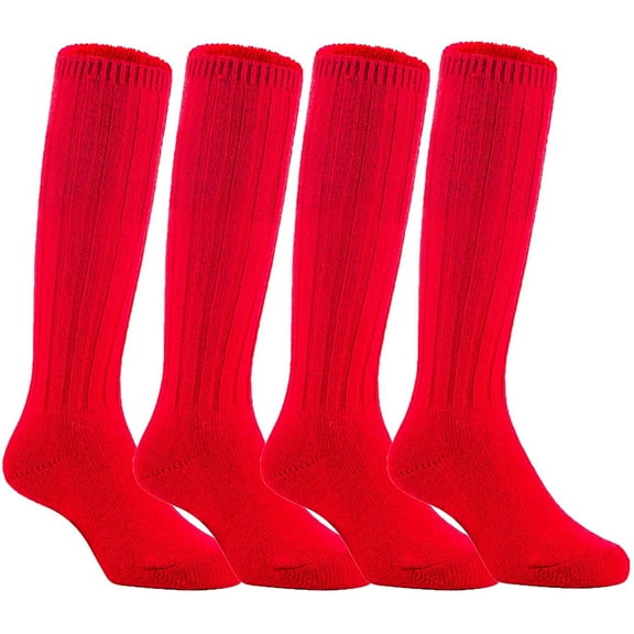 Lian LifeStyle Children 4 Pairs Knee High Wool Socks Size 2-4Y(Red)