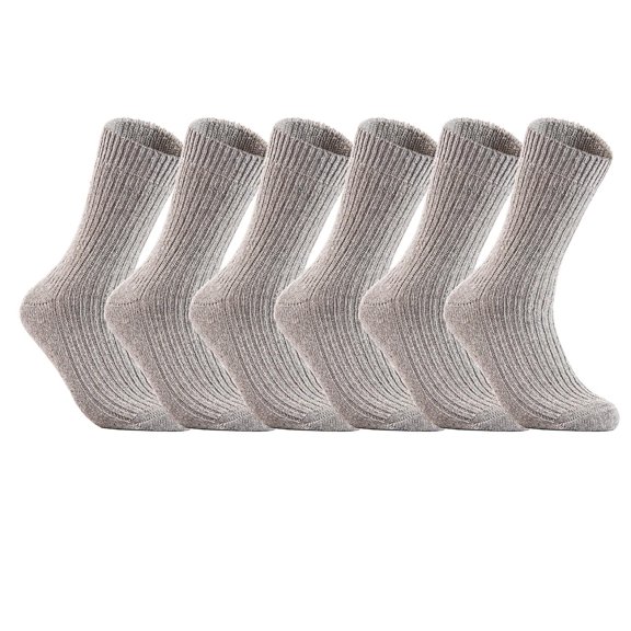 Lian LifeStyle Children 6 Pairs Knee High Socks Size 0-2Y (Gray)