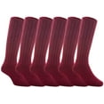 thumbnail image 1 of Lian LifeStyle Children 6 Pairs Knee High Socks Size 0-2Y (Wine), 1 of 4