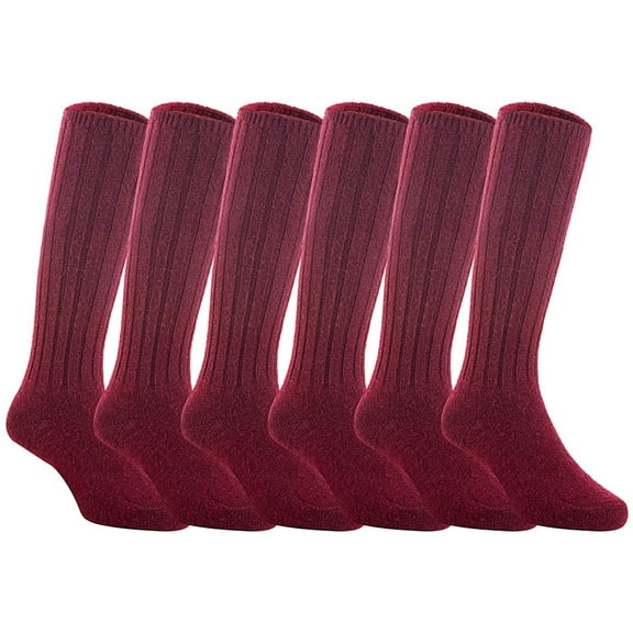 Lian LifeStyle Children 6 Pairs Knee High Socks Size 0-2Y (Wine)