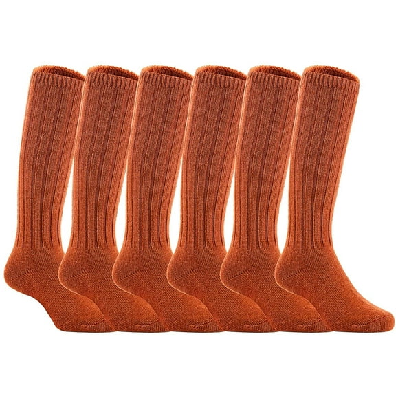 Lian LifeStyle Children 6 Pairs Knee High Socks Size 2-4Y (Brown)