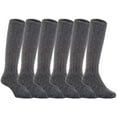 thumbnail image 1 of Lian LifeStyle Children 6 Pairs Knee High Socks Size 2-4Y (Dark Gray), 1 of 4