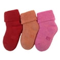 thumbnail image 1 of Lian LifeStyle Children's 1 Pair Wool blend Crew Socks Plain Color 6M-12M (Orange), 1 of 2