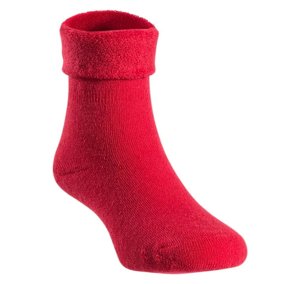 Lian LifeStyle Children's 3 Pairs Wool blend Crew Socks Plain, Size 12M-24M, red