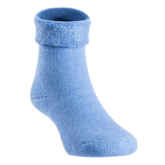 Lian LifeStyle Children's 3 Pairs Wool blend Crew Socks Plain, Size OM-6M, Blue