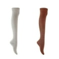 thumbnail image 1 of Lian LifeStyle Cute Big Girl's Women's 4 Pairs Cotton Crew Socks, HR1790 Size, (6-9) Color (Black, Cream, Navy, Yellow), 1 of 1