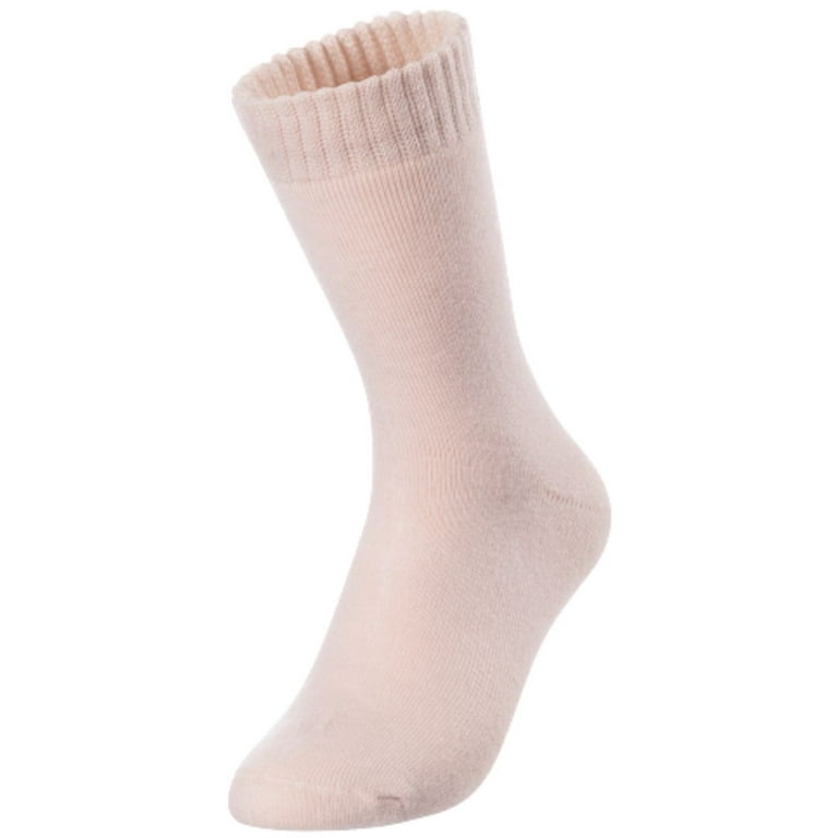 Lian LifeStyle Cute, Perfect Fit, Cozy Men's 1 Pair Wool Blend Crew Socks  With a Wide Size 6-9(Beige)