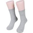 thumbnail image 1 of Lian LifeStyle Cute, Perfect Fit, Cozy Men's 1 Pair Wool Blend Crew Socks With a Wide Size 6-9Grey, 1 of 1