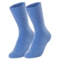 thumbnail image 1 of Lian LifeStyle Cute, Perfect Fit, Cozy Men's 2 Pairs Wool Blend Crew Socks With a Wide Size 6-9Blue, 1 of 3
