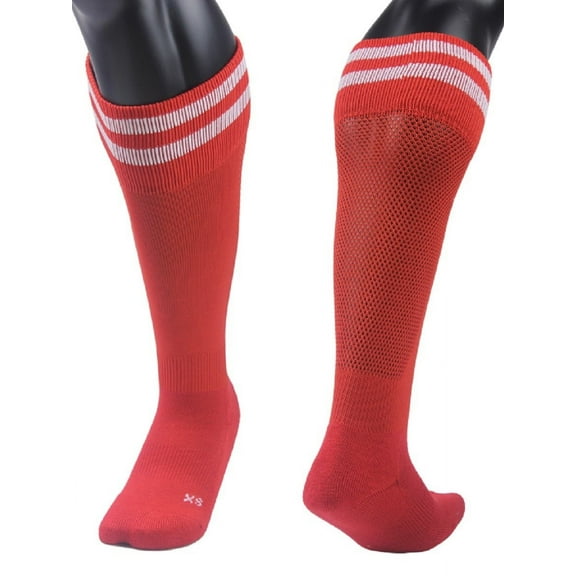 Lian LifeStyle Exceptional Boy's 1 Pair Knee High Sports Socks for Soccer, Softball, Baseball, and Many Other Sports XL003 Size SRed