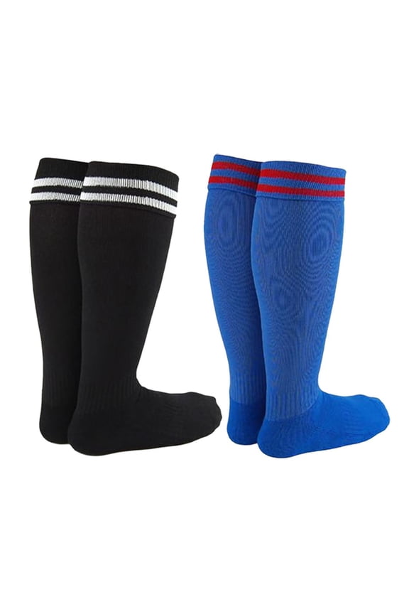 Exceptional Girl's 2 Pair's Knee High Sports Socks for Soccer, Softball, Baseball, and Many Other Sports XL002 Size S,Random Color