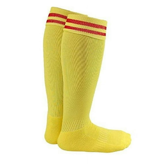 Lian LifeStyle Exceptional Girls' 1 Pair Knee High Sports Socks for Soccer, Softball, Baseball, Soccer, and MAny Other Sports XL002 Size XXS Yellow