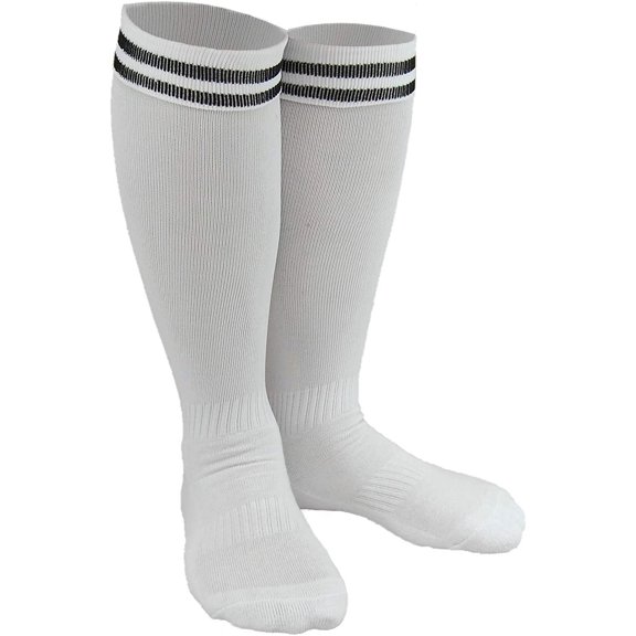 Lian LifeStyle Exceptional Men's 1 Pair Knee High Sports Socks for Soccer, Softball, Baseball, and Many Other Sports XL002 Size M/L White