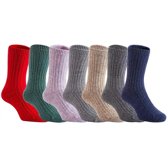 Lian LifeStyle Fantastic 3 Pairs Children Wool Crew Socks , Soft, Adorable and Durable Size 2Y-4Y Random Girl Color