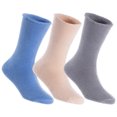 thumbnail image 1 of Lian LifeStyle Fantastic Children's 3 Pairs Wool Crew Socks Super Comfortable, Soft, and Durable LK0601 Size 12M-24M (Blue, Beige,Grey), 1 of 4