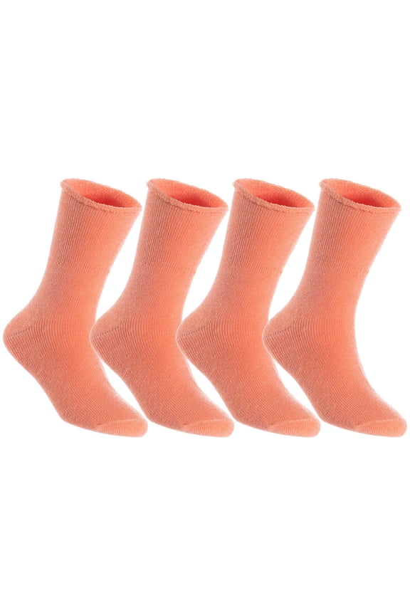 Fantastic Children's 4 Pairs Wool Crew Socks Super Comfortable, Soft, Adorable and Durable LK0601 Size 0M-6M Orange