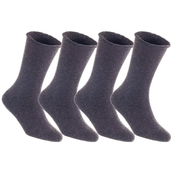 Lian LifeStyle Fantastic Children's 4 Pairs Wool Crew Socks Super Comfortable, Soft, and Durable LK0601 Size 6M-12M (Coffee)