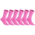 thumbnail image 1 of Lian LifeStyle Fantastic Children's 6 Pairs Wool Crew Socks Super Comfortable, Soft, and Durable LK0601 Size 0M-6M (Rose), 1 of 4