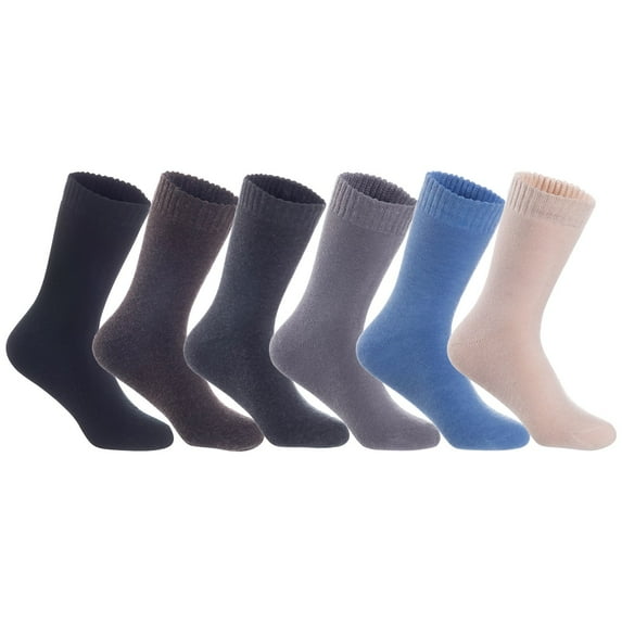 Lian LifeStyle Fantastic Children's 6 Pairs Wool Crew Socks Super Comfortable, Soft, and Durable LK0601 Size 3Y-5Y (Assorted)