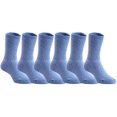 thumbnail image 1 of Lian LifeStyle Fantastic, Super Comfortable Children's 6 Pairs Pack Wool Blend Crew Socks Soft, Adorable & Durable Plain Size 0M-1Y Blue, 1 of 4