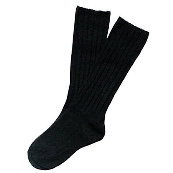 Lian LifeStyle Fascinating Children's 2 Pairs Knee High Wool Blend Boot Socks Resistant, Comfortable and Health Focused Size M(2-4Y)- (Black)