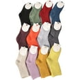 thumbnail image 1 of Lian LifeStyle Girl's 5 Pairs Pack Crew Socks Solid Size 12-15CM/1Y-2Y, 1 of 2