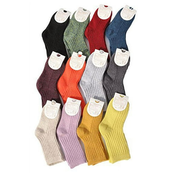 Lian LifeStyle Girl's 5 Pairs Pack Crew Socks Solid Size 15-19CM/2Y-5Y