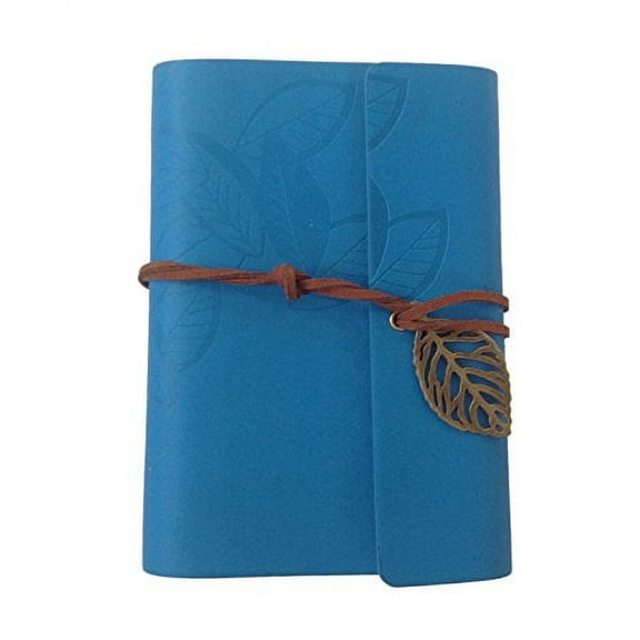 Lian LifeStyle Leather Cover Loose Leaf Blank Notebook Journal Diary (Blue)