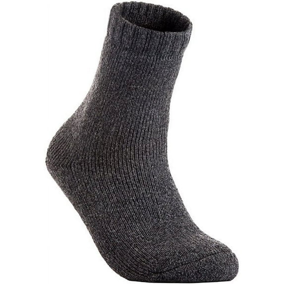 Lian LifeStyle Men's 1 Pair Breathable Wool Crew Socks High Performance & Extra Comfortable Size 6-9 Dark Grey